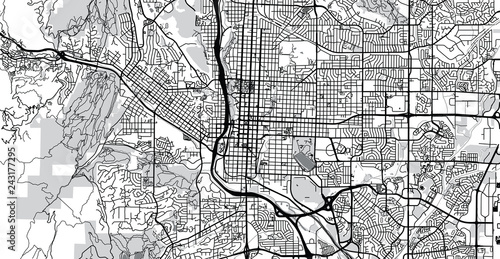 Urban vector city map of Colorado Springs, Colorado, United States of America