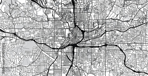 Urban vector city map of Atlanta, Georgia, United States of America