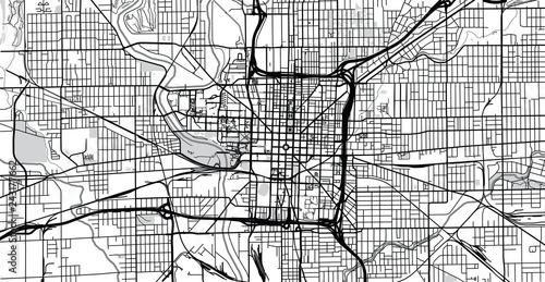 Urban vector city map of Indianapolis,Indiana, United States of America