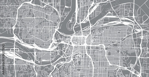 Urban vector city map of Kansas City, Missouri, United States of America photo
