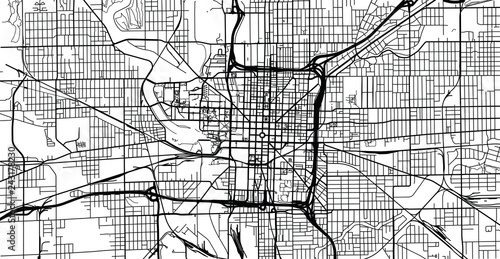Urban vector city map of Indianapolis,Indiana, United States of America