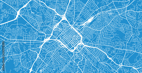 Urban vector city map of Charlotte, North Carolina, United States of America
