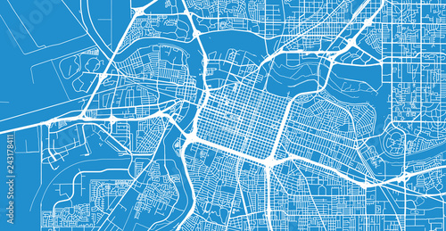 Urban vector city map of Sacramento, California, United States of America photo