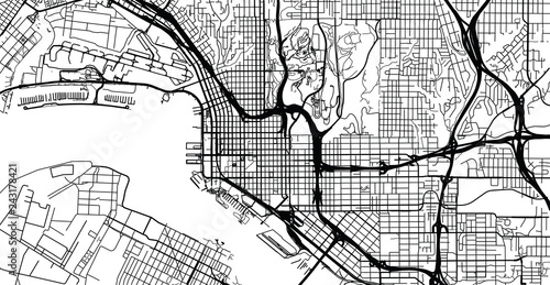 Urban vector city map of San Diego, California, United States of America