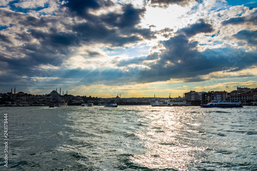 The seascape and landscape of the city of Istanbul photo