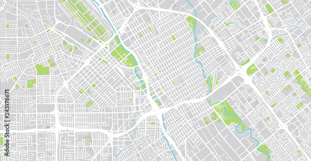 Urban vector city map of SanJose, California, United States of America