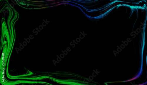 Creative colorful abstract liquid border. Digital frame