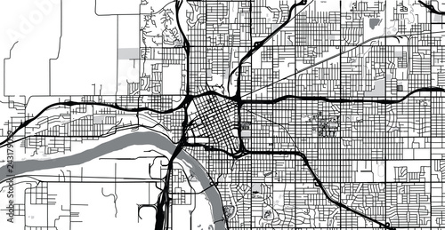 Urban vector city map of Tulsa, Oaklahoma, United States of America photo