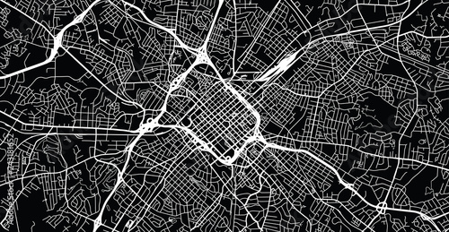 Urban vector city map of Charlotte, North Carolina, United States of America