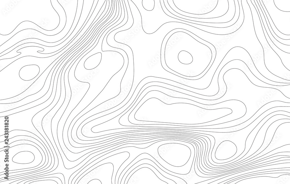 Abstract outline contour map lines. Vector illustration .