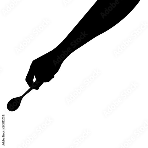 spoon in hand silhouette vector illustration, tablespoon