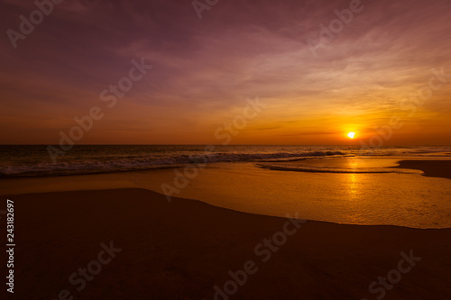 Landscape of sunset on paradise tropical beach in Sri Lanka © petrrgoskov