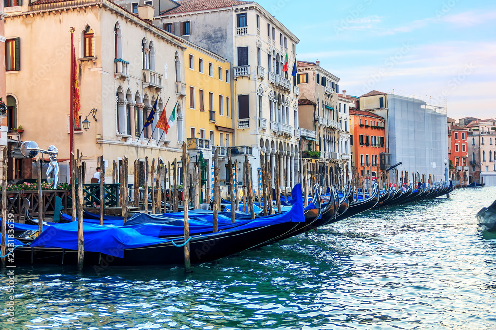 Fototapeta premium Gondolas of Venice in the Grand Canal, Italy