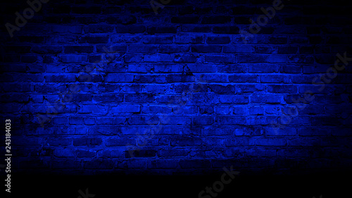Brick wall, neon light, smo...