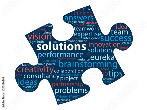 SOLUTIONS Tag Cloud in Jigsaw Piece