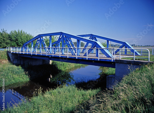 Maurzyce near Lowicz, Poland - June, 2004: the first in Europe bridge welded from 1929 on the Sludwia river, designed by Ing. Stefan Bryla photo