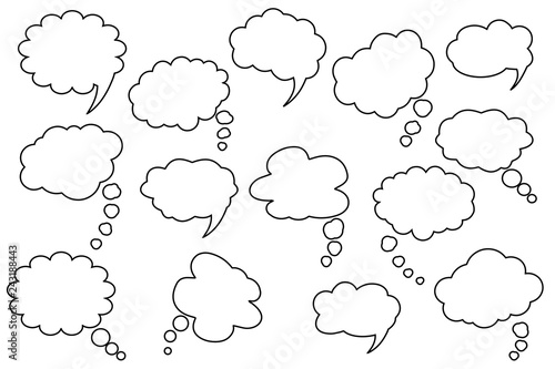 Speech bubbles, sign talk web icons thoughts, message bubbles, dream empty frames kit isolated