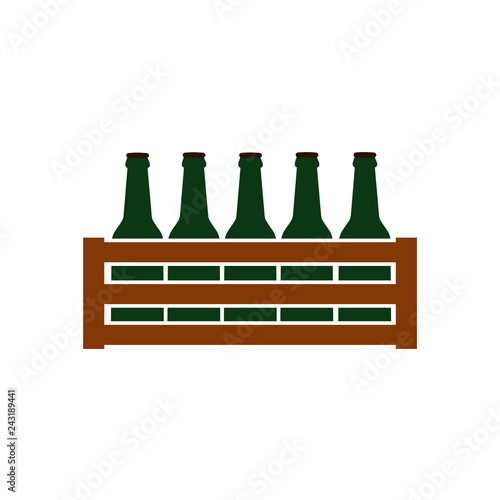 the crates of beer. Vector illustration