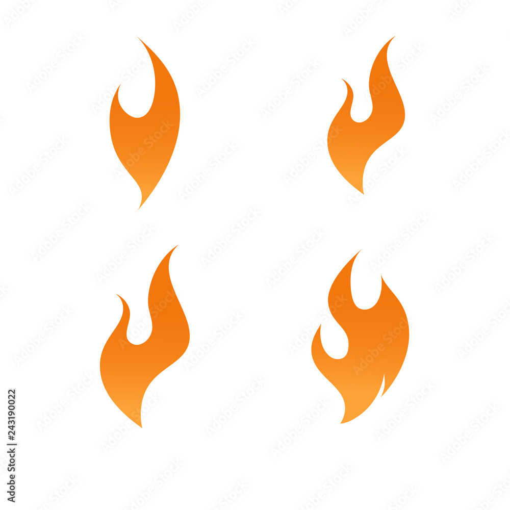 Fire flame logo icon gradient vector set Fire flame logo icon gradient vector set
