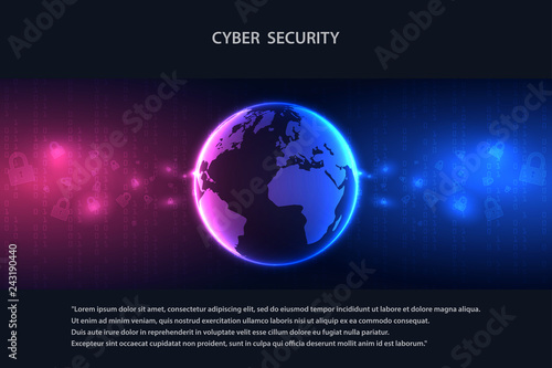 Future cyber technology web services for business and internet project. Cyber security and information or network protection.Vector illustration
