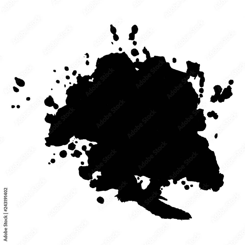 Abstract black ink blot background. Vector illustration. Grunge texture for cards and flyers design.