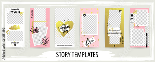 PrintTrendy editable template for social networks stories, valentine vector illustration. photo