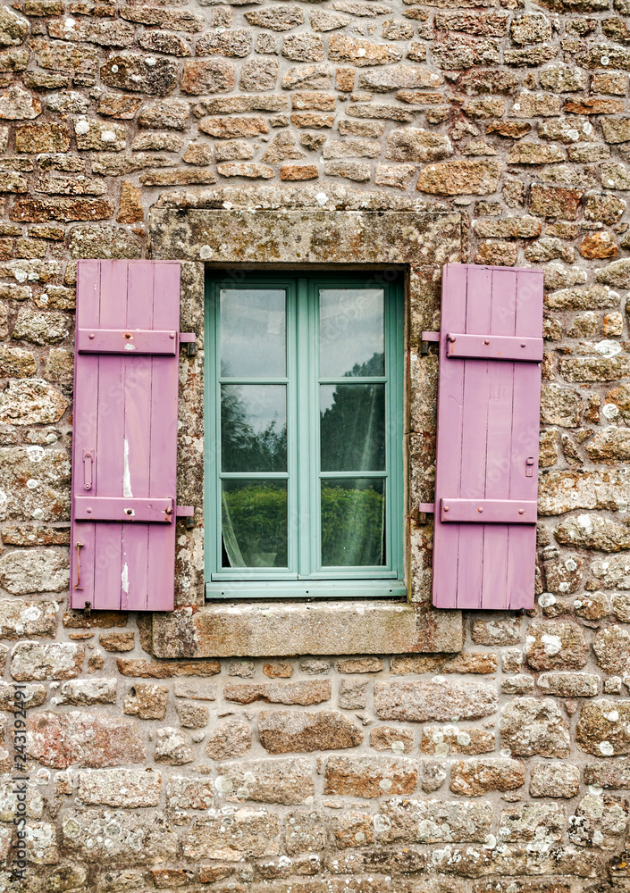 Old stone facades with windows Old stone facades with windows