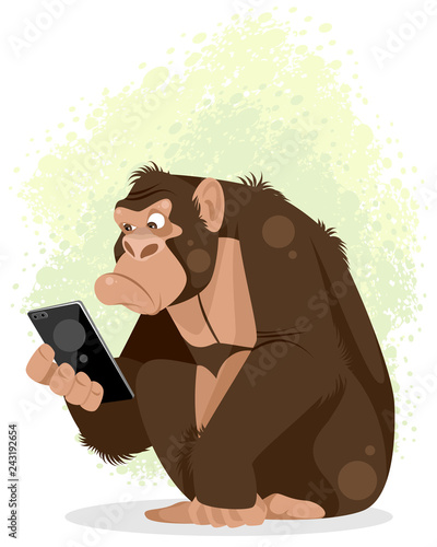 Photography Gorilla with smartphone