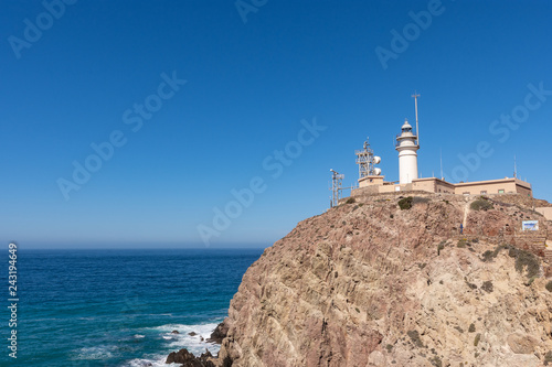 view of the lighthouse of Cabo de Gata