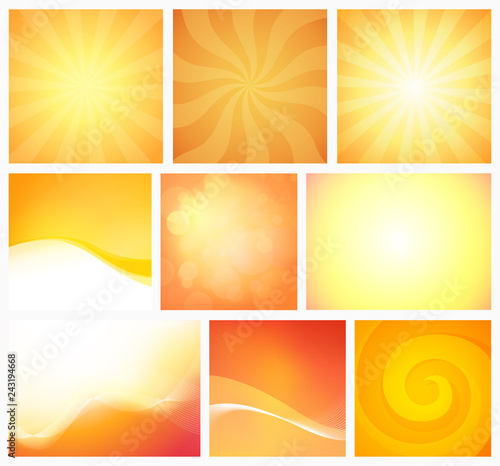 Set of Abstract Yellow Oran...