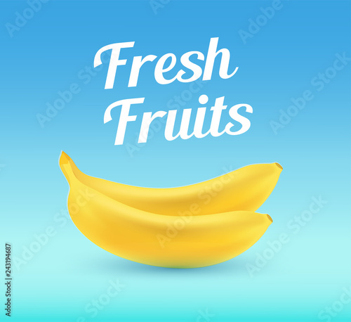 Bananas on blue background ...