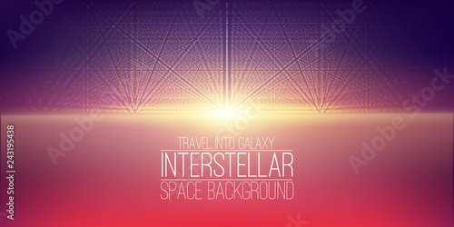 Vector interstellar space background.Cosmic galaxy illustration.Background with nebula, stardust and bright shining stars.Vector Illustration for party ,artwork, brochures, posters.