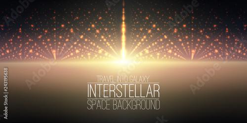 Vector interstellar space background.Cosmic galaxy illustration.Background with nebula, stardust and bright shining stars.Vector Illustration for party ,artwork, brochures, posters.