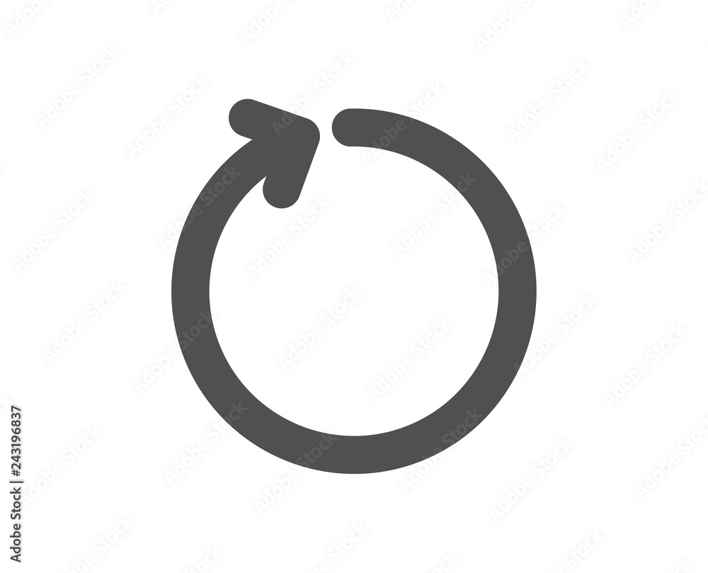Loop arrow icon. Refresh Arrowhead symbol. Navigation pointer sign. Quality design element. Classic style icon. Vector Loop arrow icon. Refresh Arrowhead symbol. Navigation pointer sign. Quality design element. Classic style icon. Vector