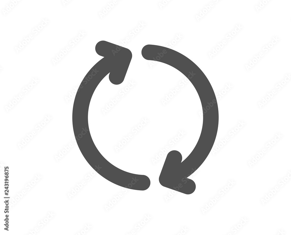 Refresh arrow icon. Rotation Arrowhead symbol. Navigation pointer sign. Quality design element. Classic style icon. Vector Refresh arrow icon. Rotation Arrowhead symbol. Navigation pointer sign. Quality design element. Classic style icon. Vector