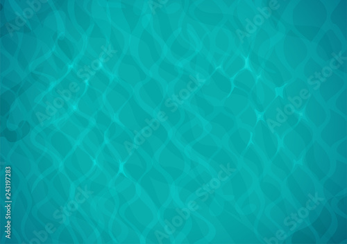 Sea water. Ocean surface with wave. Top view. Blue aqua basin.