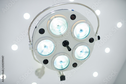 Surgical lamp in a modern operating room. Background