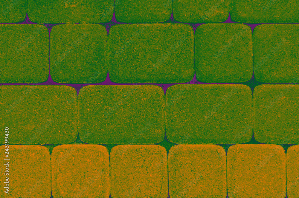 Obraz premium Beautiful multicolored paving stones laid evenly.