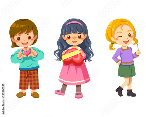 Cute young children character cartoon fashion style  vector illustration