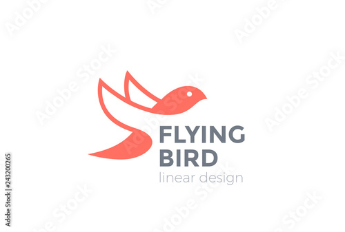 Flying Bird Logo design vector. Eagle Falcon Dove Hawk icon