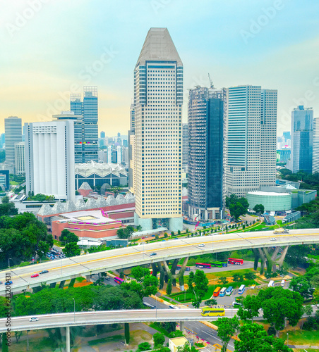 Modern aerial Singapore cityscape © joyt