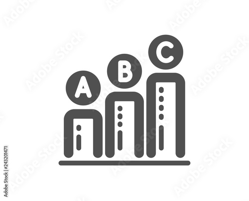 Graph icon. Column chart sign. Ab test diagram symbol. Quality design element. Classic style icon. Vector