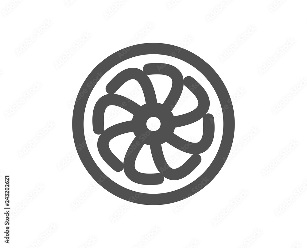 Fototapeta premium Fan engine icon. Jet turbine sign. Ventilator symbol. Quality design element. Classic style icon. Vector