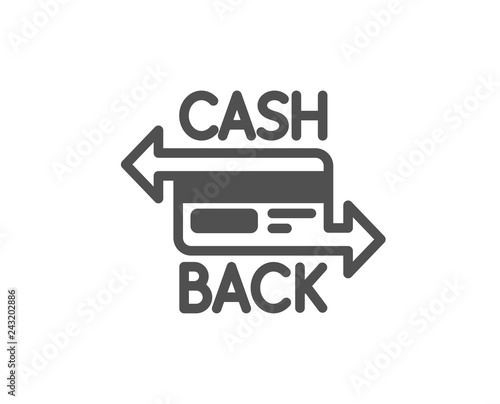 Credit card icon. Banking Payment card sign. Cashback service symbol. Quality design element. Classic style icon. Vector