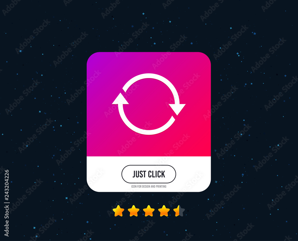 Rotation icon. Repeat symbol. Refresh sign. Web or internet icon design. Rating stars. Just click button. Vector Rotation icon. Repeat symbol. Refresh sign. Web or internet icon design. Rating stars. Just click button. Vector