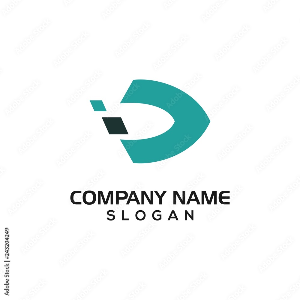 Letter D or J formed the shield for cyber security logo template Letter D or J formed the shield for cyber security logo template