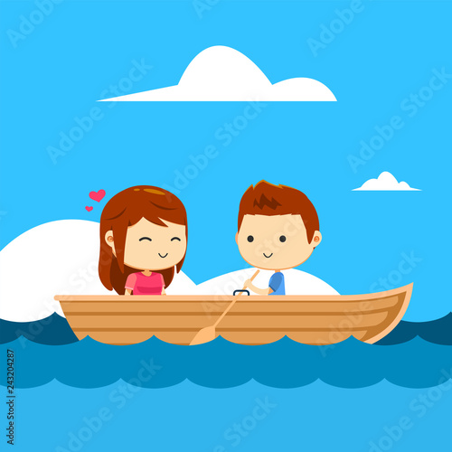A couple in a boat © DrawingMyDiary