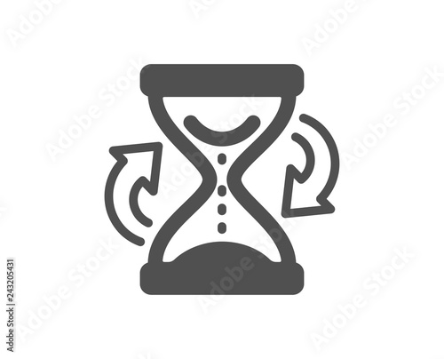 Time hourglass refresh icon. Sand watch sign. Quality design element. Classic style icon. Vector