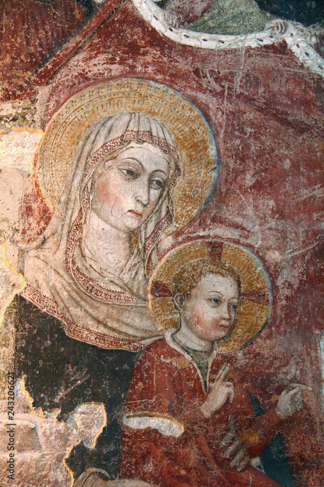 Madonna con Bambino; affresco nella Cattedrale di Ruvo di Puglia