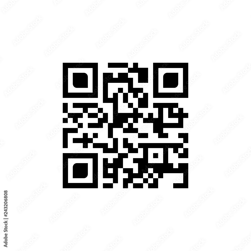 Sample qr code icon. vector illustration isolated on white background. Sample qr code icon. vector illustration isolated on white background.